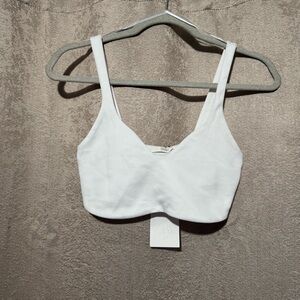 Zara Elegant White V-Neck Top